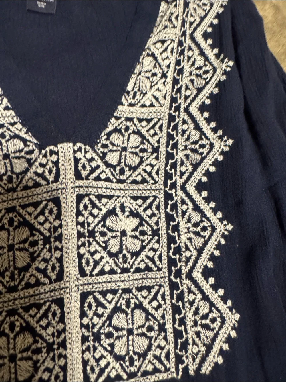 Gap Navy Embroidered V-Neck dress
